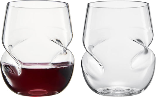 Khen Unbreakable Aerating Stemless Wine Glasses Set of 2-13 oz Clear Glass