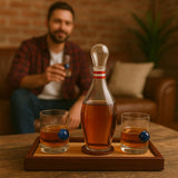 The Wine Savant Bowling Decanter, Sports Themed Whiskey Gift Set - Clear