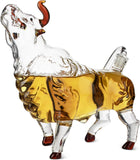 The Wine Savant Charging Bull Heads Up Animal Liquor Decanter