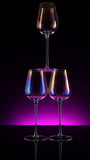 Iridescent Luster Large Radiance Wine Glasses - White Pearl Whimsy