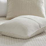 Cream Solid Farmhouse Reversible Quilt Set