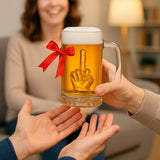 The Wine Savant Middle Finger Beer Glass with Handle – 12.05 oz