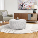 Indoor/Outdoor Universal Round Ottoman Syros Fog Cover Only