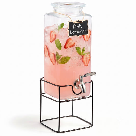 Kook Glass Drink Dispenser with Steel Spigot
