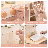 ROBUD Rustic Wooden Kids Play Kitchen Set  with Leaf Light String