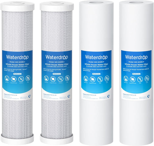Waterdrop 20 x 4.5 Inch Whole House Water Filter Replacement Water Filter Sediment Filter, Pack of 4
