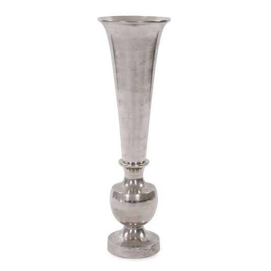 Silver Oversized Trumpet Vase