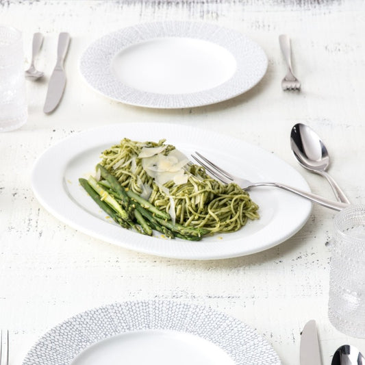 Amanda 14" Oval Platter, White