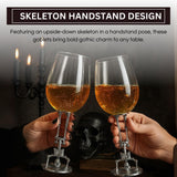 Handstand Skeleton Goblet Collectible Wine Glasses | Set of 2