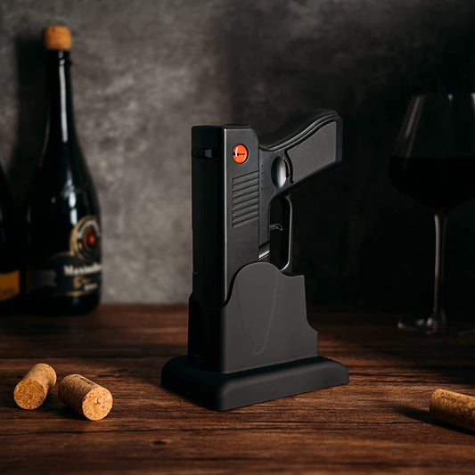 Electric Gun Wine Corkscrew Bottle Opener (Black)