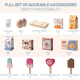 Robud Wooden Play Fridge Freezer Set for Kids