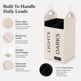 Dual Hamper Door Hanging Bag with Space-Saving Compartments, Beige