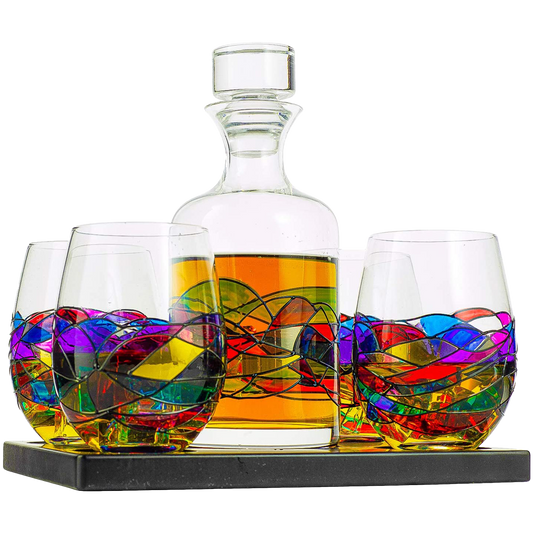 Artisanal Hand Painted Glassware Gift