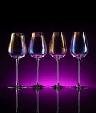 Iridescent Luster Large Radiance Wine Glasses - White Pearl Whimsy