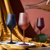 Frosted Colored Crystal Wine Glass | Set of 4