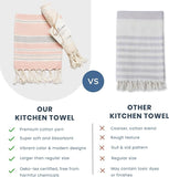 Beige & Red Turkish Cotton Towels Set of 2, 18"x40"