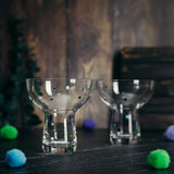 Hand Blown Margarita Glass – (Polka Dot Vintage Design)