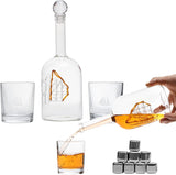 Large Display Whiskey & Wine Decanter with Antique Ship