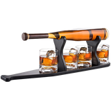 Baseball Bat Whiskey & Wine Decanter 4 Baseball Glasses