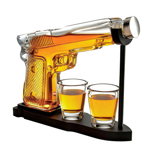 Gifts for Men Dad, 9 Oz Whiskey Gun Decanter Set