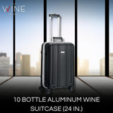 Wine Bottle Suitcase Aluminum | Holds 12 Standard 750 ML Bottles (26 IN)