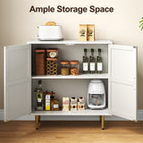 2-Door Storage Cabinet, Modern Wood Credenza with Shelves