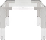 Casper Dining Table - Luxe Gold Frame with Clear Glass Top & Acrylic Legs for Stylish Dining Experience