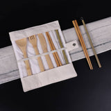 Portable Bamboo Cutlery Set with Travel Bag