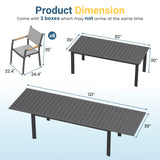8-Person All-Aluminum Patio Dining Set, Extendable Table