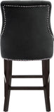 Oxford Velvet Contemporary Stool Set - Elegant Black Upholstered Design for Stylish Seating