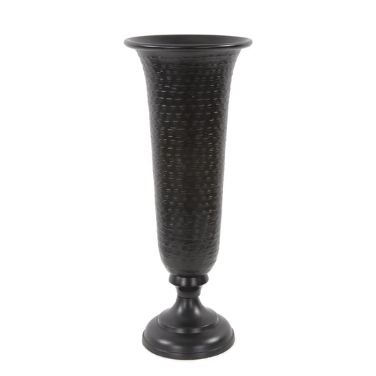 Hammered Em Dash Tall Flared Trumpet Vase- Medium