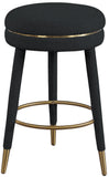 Coral Contemporary Swivel Counter Stool with Luxurious Boucle Fabric and Elegant Gold Accents