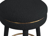Coral Contemporary Swivel Counter Stool with Luxurious Boucle Fabric and Elegant Gold Accents