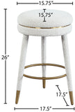 Coral Contemporary Swivel Counter Stool with Luxurious Boucle Fabric and Elegant Gold Accents