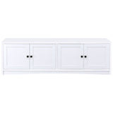 Laughlin 4-door Engineered Wood 78-inch TV Stand White