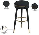 Coral Contemporary Swivel Bar Stool with Luxurious Boucle Upholstery and Elegant Gold Accents