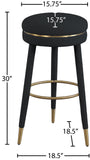 Coral Contemporary Swivel Bar Stool with Luxurious Boucle Upholstery and Elegant Gold Accents