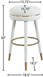 Coral Contemporary Swivel Bar Stool with Luxurious Boucle Upholstery and Elegant Gold Accents