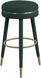 Coral Contemporary Swivel Bar Stool with Luxurious Boucle Upholstery and Elegant Gold Accents