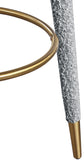 Coral Contemporary Swivel Bar Stool with Luxurious Boucle Upholstery and Elegant Gold Accents