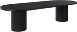 Belinda Mid-Century Modern Solid Wood Dining Table with Unique Fluted Bases and Adjustable Leaves