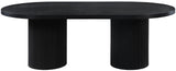 Belinda Mid-Century Modern Solid Wood Dining Table with Unique Fluted Bases and Adjustable Leaves