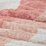 Ombre Stripe Shaggy Faux Fur Comforter Set 3pcs, Blush