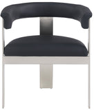 Romeo Dining Chairs Set of 2 - Contemporary Vegan Leather with Chrome Frame for Stylish Comfort