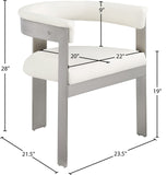 Romeo Dining Chairs Set of 2 - Contemporary Vegan Leather with Chrome Frame for Stylish Comfort