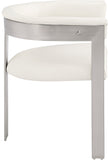Romeo Dining Chairs Set of 2 - Contemporary Vegan Leather with Chrome Frame for Stylish Comfort