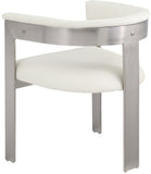 Romeo Dining Chairs Set of 2 - Contemporary Vegan Leather with Chrome Frame for Stylish Comfort