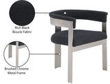 Romeo Dining Chairs Set of 2 - Elegant Upholstered Design with Brushed Chrome Frame for Modern Style