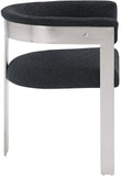 Romeo Dining Chairs Set of 2 - Elegant Upholstered Design with Brushed Chrome Frame for Modern Style