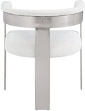 Romeo Dining Chairs Set of 2 - Elegant Upholstered Design with Brushed Chrome Frame for Modern Style